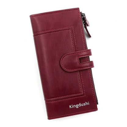 Fashionable New Women's Long Wallet, European and American Fashion Phone Bag, PU Leather Multi Card Carrying Bag