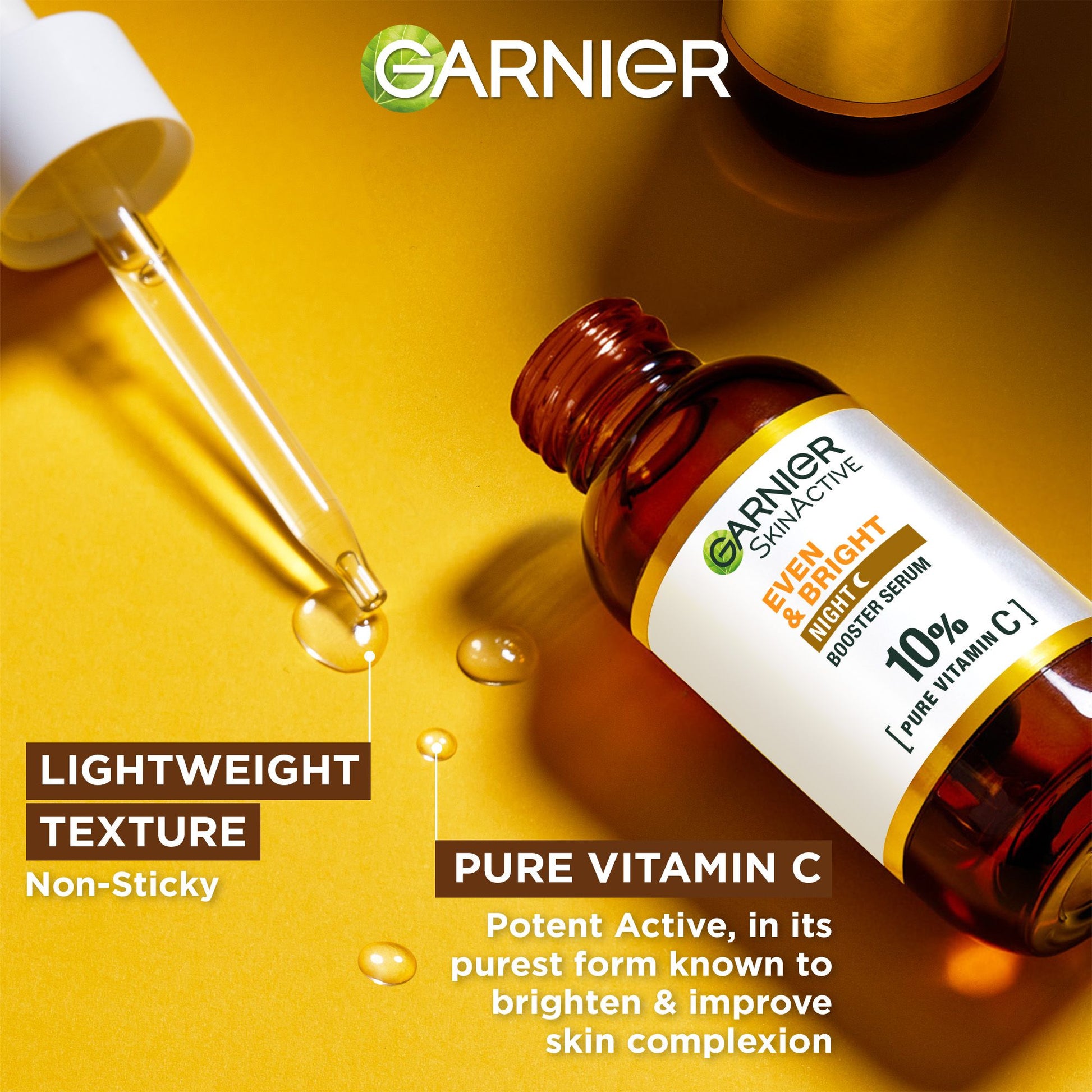 【Discounted】Garnier Brightening Night Serum With 10% Pure Vitamin C 30Ml