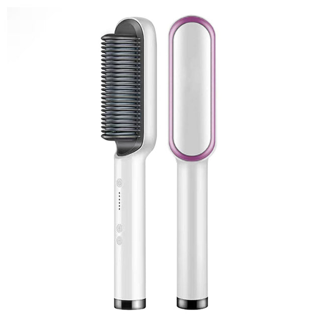 2 In 1 Electric Splint Hair Straightener 2024 Hot Comb Brush Hair Styling Straight Curling Dual-Use Bangs Curling Rod