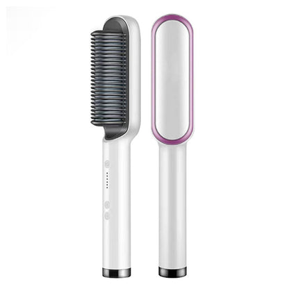 2 In 1 Electric Splint Hair Straightener 2024 Hot Comb Brush Hair Styling Straight Curling Dual-Use Bangs Curling Rod