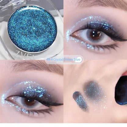 Single color explosive flash eye shadow plate delicate, clear, shiny, pearly, broken diamond girls' advanced color eye shadow cream