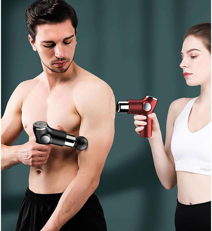 Mini Massage Gun, Powerful Handheld Muscle Massager for Back Pain Relief, Deep Tissue Percussion Small Massage Gun Travel Massager with 4 Massage Heads Electric Massage Gun, Deep Muscle Massager