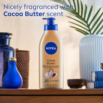 2 Packs Cocoa Butter Body Lotion + Cocoa Butter Body Cream Set – Intense Hydration for Dry Skin, Smooth & Radiant Finish – With Deep Moisture Serum & Vitamin E – 400ml + 250ml