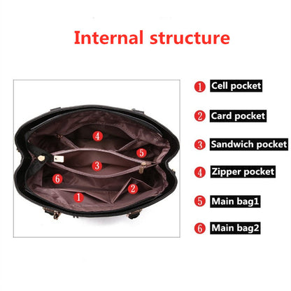 2 PCS/Sets Women Bags Handbag for Women Ladies Bags Shoulder Bag Crossbody Bag Discount On Sale