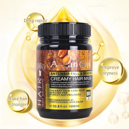 Calodia Organic Argan Oil Hair Mask Cream Repairing Dry Hair Hair-Repairing, Nourishing, Color-Protection, Refreshing, Moisturizing, Smoothing, Fluffy Macadamia Creamy Hair Mask
