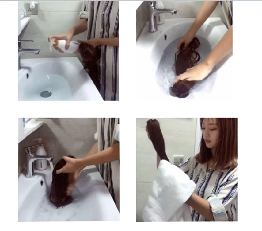 Wig ladies fashion long curly black wigs hair for women gift