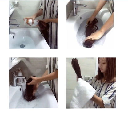 Wig ladies fashion long curly black wigs hair for women gift