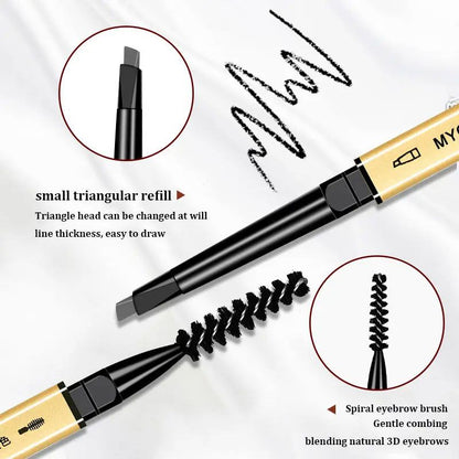 Double Head Eyebrow Pencil Super Fine Natural Long Lasting Waterproof Professional Brow Pen Eye Makeup Tattoo Eyebrow Pencil Brow Tattoo Pen Paint Makeup Eyebrows