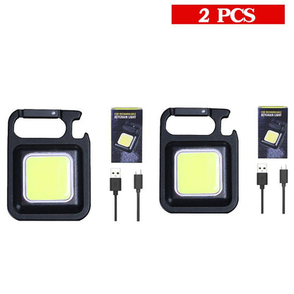 1/2/4pcs Mini LED Lighting Keychain FlashLight Portable Pocket USB Rechargeable Indoor Tabletop Lighting Outdoor Lighting For Camping Fishing Climbing