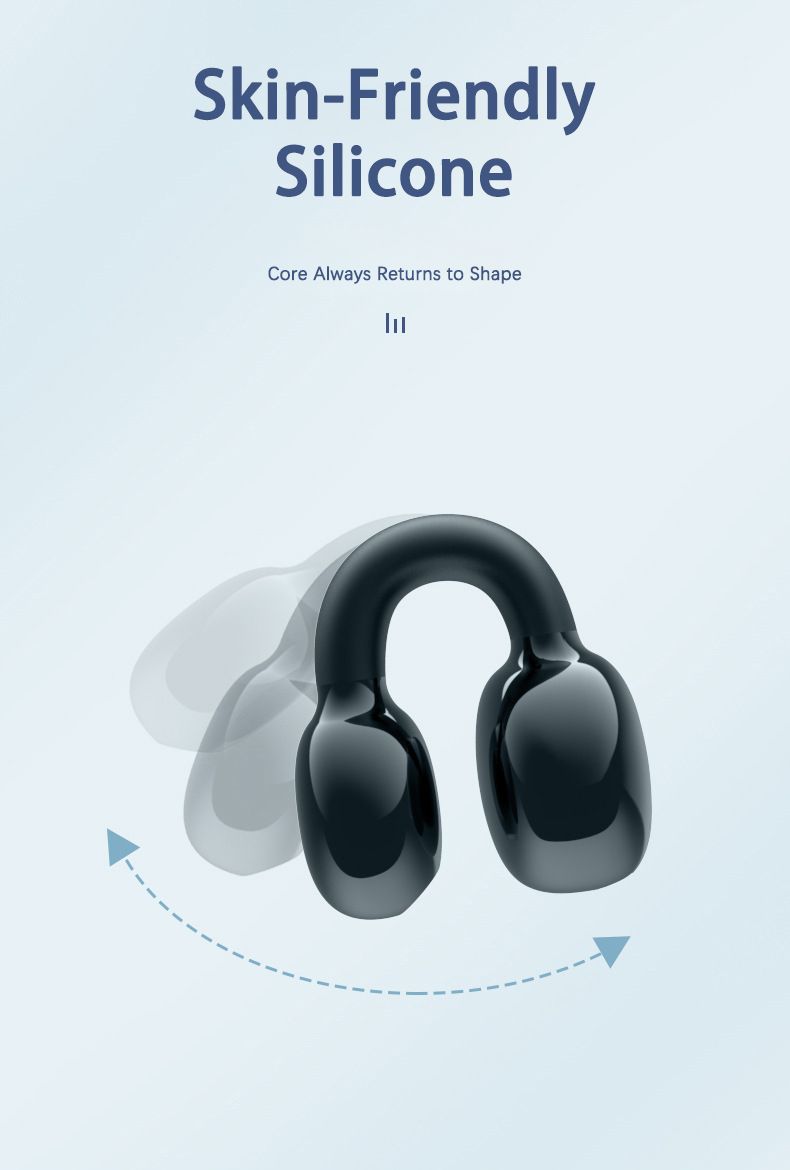 RichRipple Long Standby 4-6H Single-Pack Sports Bluetooth Headset Ear Clip Type Non-In-Ear Stereo Mini Headset Durable Black