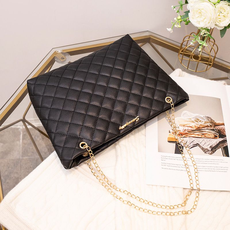 Small diamond lattice large bag chain bag women's senior sense women's shoulder bags Large capacity shoulder bag