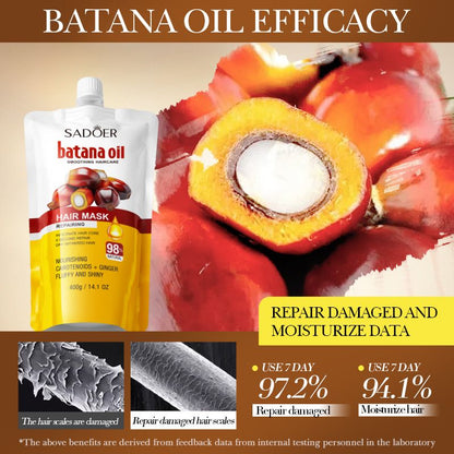 Batana Oil Smoothing Haircare Hair Mask-Repai Damaged Parts&Strengthen Hair Core