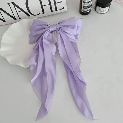 Hair Bows For Women Large Bow Hair Clip Soft Long Tails Metal Clips Bow Tie Hair Clip For Women Girls Accessories