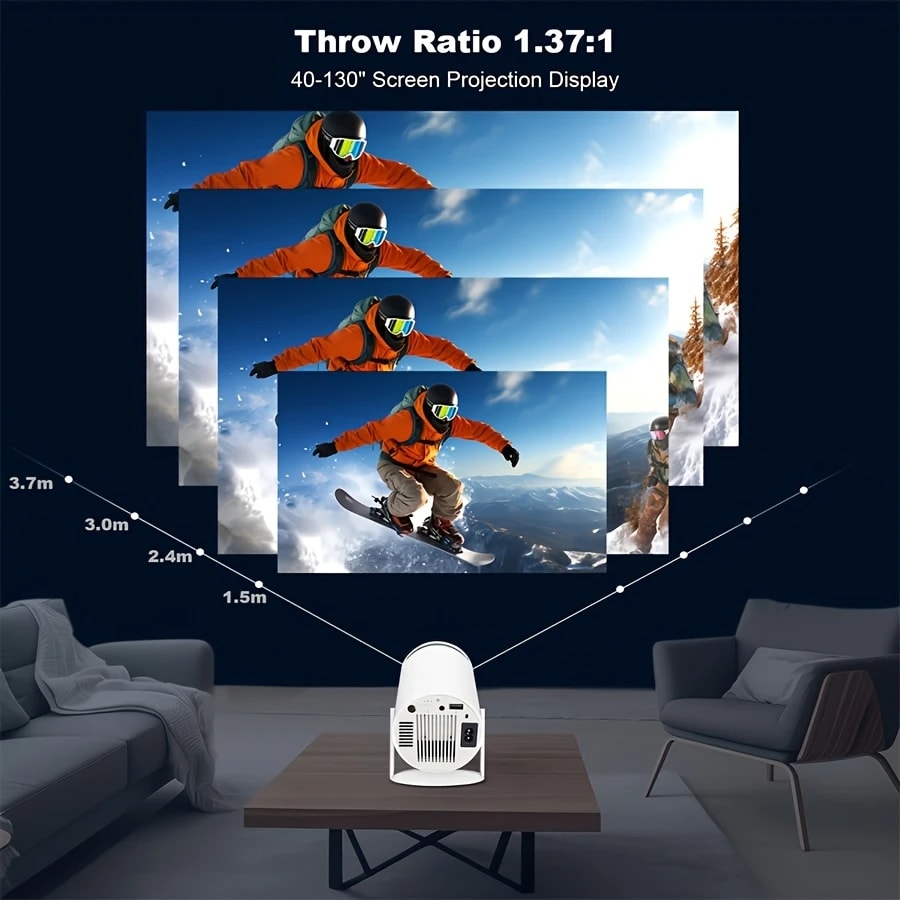 2025 new HY300 Pro Projector ,Free 16GB flash drive as Gift, 4K 1080P Support with Android TV 11.0, Mini Portable 180° Rotatable Movie Projector ,Auto Keystone Compatible for Laptop, PC, Smartphone