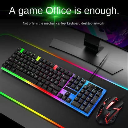 RichRipple Keyboard & Mouse Combos Backlit Gaming Keyboard And Mouse Rubber Russian Wired Keyboard Suitable For Gamers