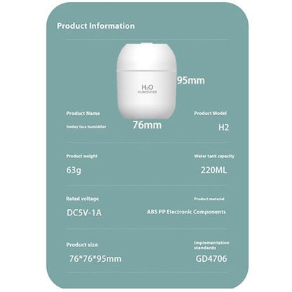 Air Humidifier Cute Aroma Diffuser With LED Night Light Cool Mist Humidifiers For Bedroom Home Car Plants Purifier Humificador Home Appliances