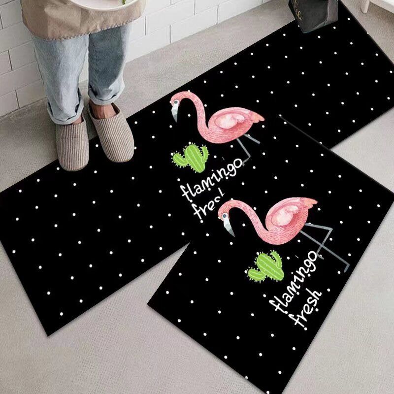 2PCS Set Kitchen Rug Set Non Slip Kitchen Mat Rubber Bedroom Living Room Long Bedside Area Rug Doormat Runner Rug Set Floor Carpet Household Carpet Home Decor