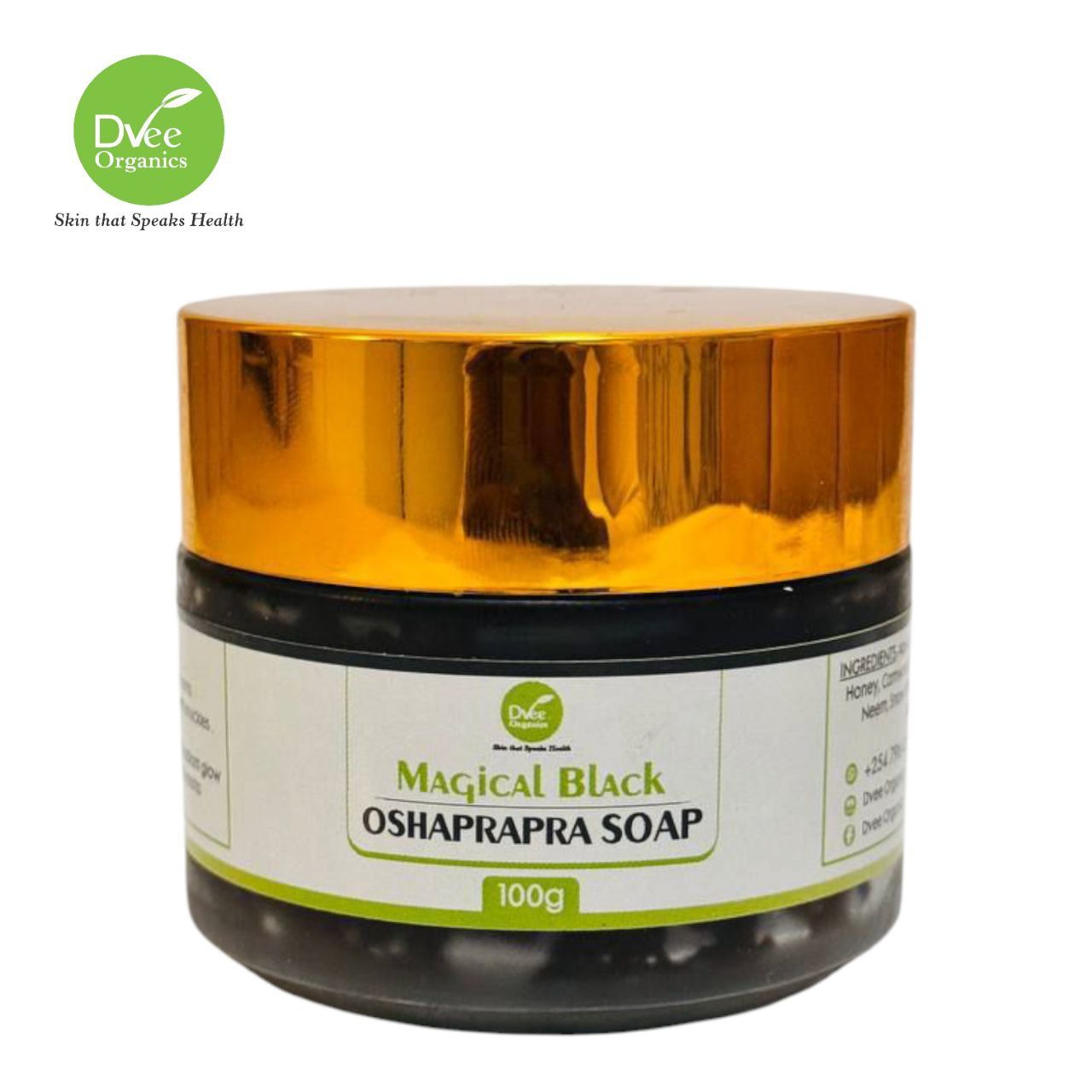 Magical Black Oshaprapra Soap - Dvee Organics - Brightening Body/Face Wash Good for Sebum Regulation, Spots & Acne Removal