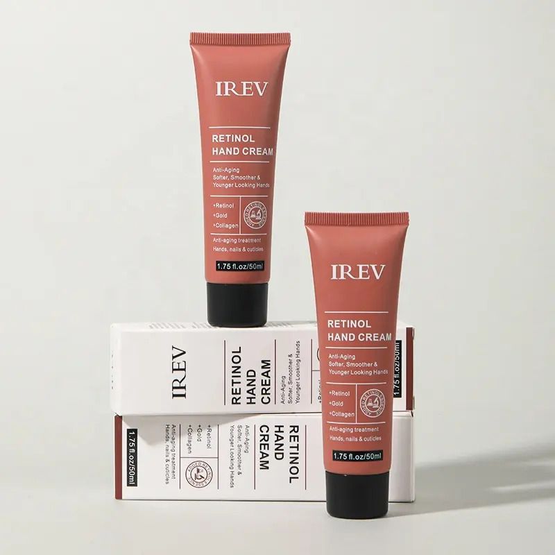 IREV Retinol Hand Cream - with Retinol Gold Collagen - Antiaging Hand Treatment Cream Softens Smoothes Protects Hands Nails Cuticles - For Younger Looking Hands Vitamin A Minimises Age Effect on Skin