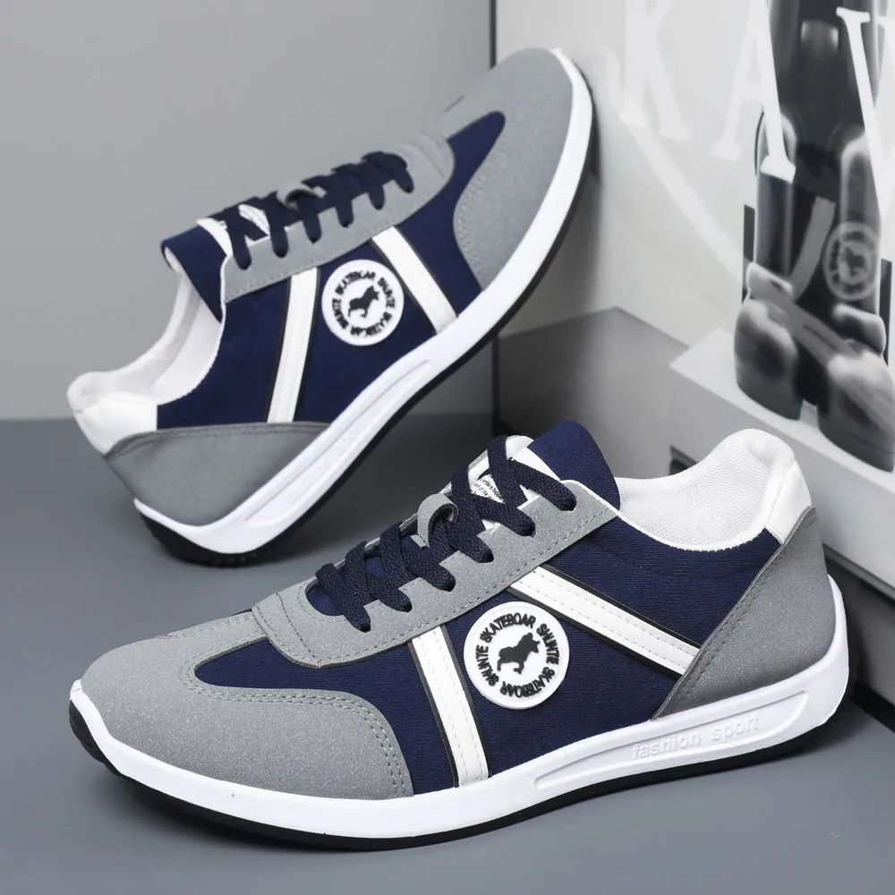 Size 41-44 Men's blue sports shoes Boys running clothse shoes students fashion sneakers driving shoes walking athletic shoes gym shoes