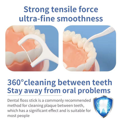 150pcs Dental Floss Sticks Dental Floss Picks High Elastic Smooth Dental Floss Interdental Brush Teeth Cleaning Oral Care Ultra-fine Sticks Family Pack Adult Dental Floss Safety Toothpicks