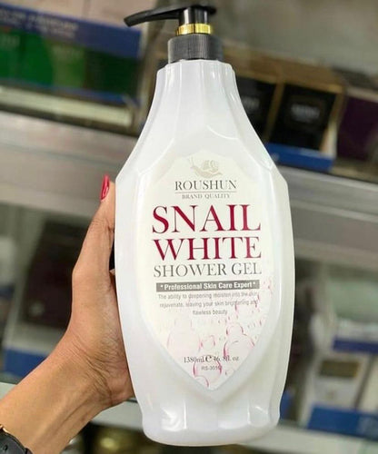 2 Packs Roushun Snail White Shower Gel -1380ml X 2 Body Fast Whitenng Shower Gel Deeply Cleanses Rich and Creamy blend Softer Skin After Wash Roushun Snail White Shower Gel 1380ml X 2