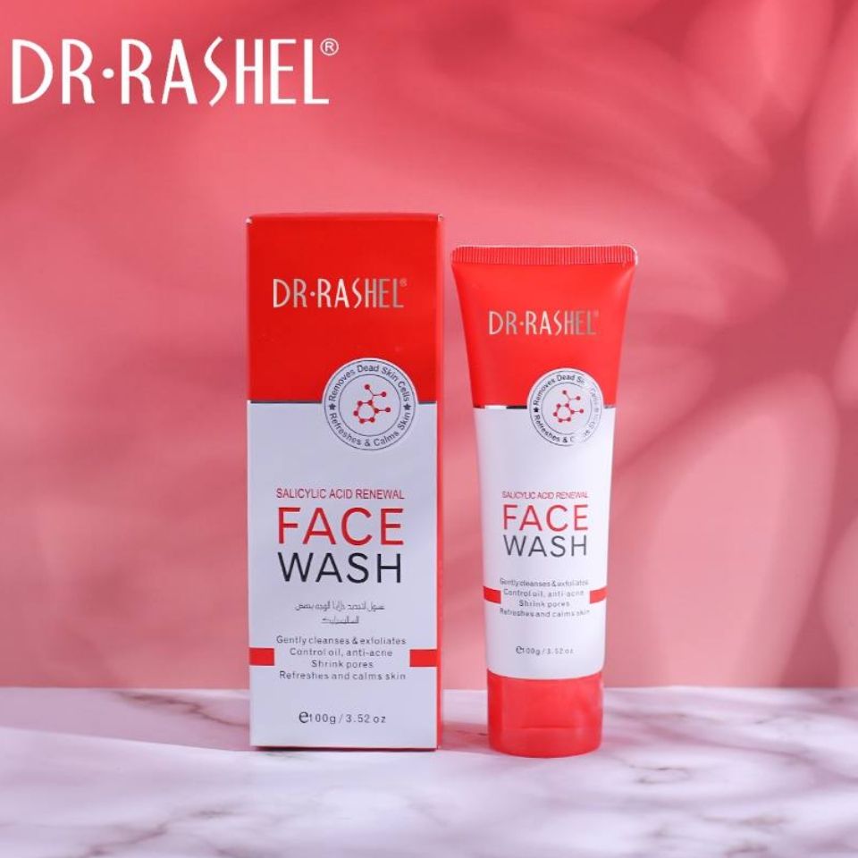 Dr. Rashel Salicylic Acid Renewal Face Wash Gently cleanses and exfoliates Controls oil Anti-acne Shrinks pores Refreshes and calms facial skin