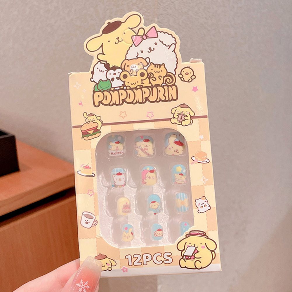 Hot selling children's nail art, bright pink, gradient color, European nail art, fake nail wearing nail art