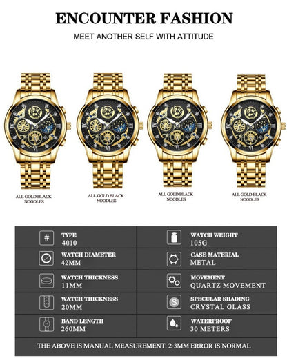 Men's quartz business watch hollow-out new concept waterproof luminous watch fashion watch