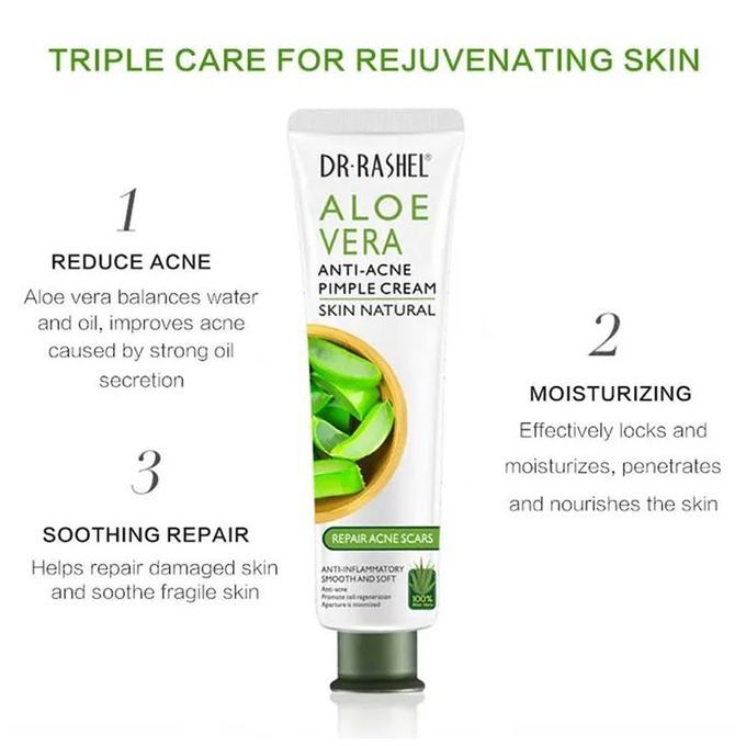 Dr. Rashel Aloe Vera Anti-Acne Pimple Cream - Repair Acne Scars, anti-inflammatory, Minimize Aperture, Promote Cell Regeneration