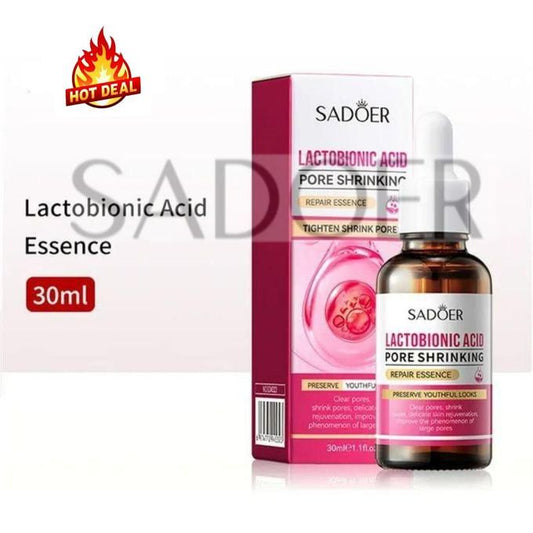 Lactobionic Acid Essence, Face Shrink Pores Serum Oil, Soften Anti-Aging Wrinkle Skin Facial Serum, Can Remove Blackheads Acne, Fine Pores and...