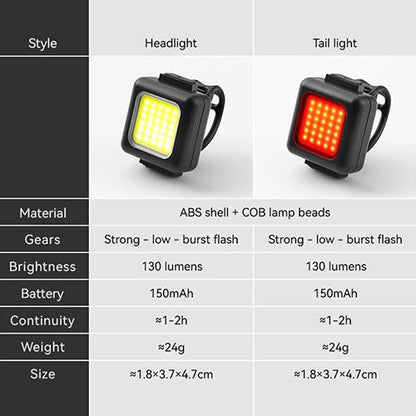 USB Rechargeable Bike Light Cycling Bicycle Front Rear Light Bike Headlight Light MTB Waterproof Taillight LED Lantern Bike Parts Safety Warning Light Waterproof Bicycle Lamp USB Type-c Charge