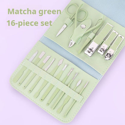Nail clipper set, 16 piece nail tool set, complete set of nail clippers, home beauty set, nail clipper set