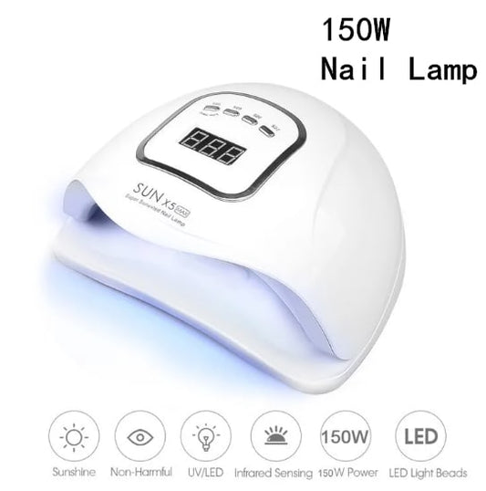 150W Nail Gel Lamp Manicure kits LED Nail Dryer LCD Display Nail Manicure Tool UV for Gel Varnish GO HOME