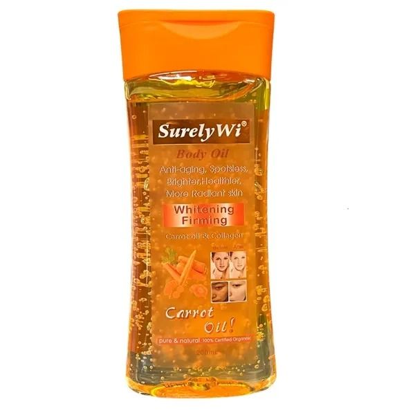 Surely Wi Carrot Collagen Body Oil Wi Spotless Moisture Brightening Oil 200 ml – Anti‑Aging, Firming, Dark Spot Fading Carrot Oil for Glowing Skin (Surely Wi) Moisturizes Brightens