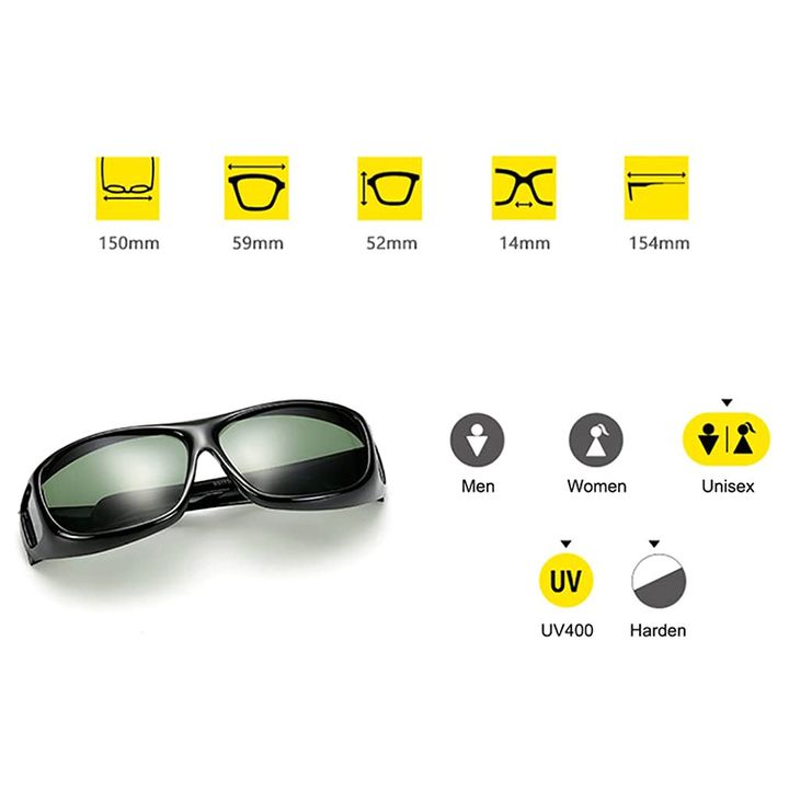 Driving Glasses Sunglasses Night-Vision Glasses Anti Glare Car Sun Glasses Bicycle Automobiles Motorcycles Fashion Polarized Night Driving Goggles Enhanced Light Glasses