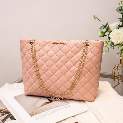 Small diamond lattice large bag chain bag women's senior sense women's shoulder bags Large capacity shoulder bag