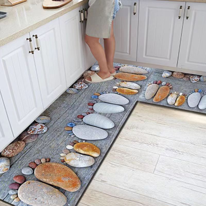 2 Pieces Kitchen Rugs Set Non Slip Kitchen Mat Rubber Backing Mat Slip Kitchen Mats and Rugs Waterproof Kitchen Rug Ergonomic Comfort Standing Mat