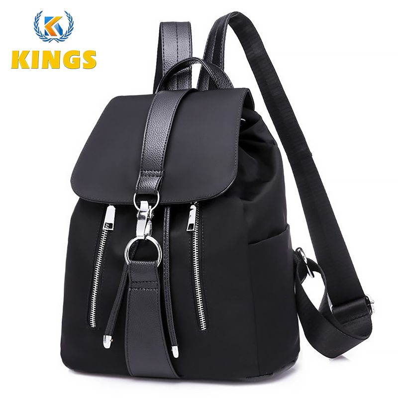New Arrival Ladies Backpack Bags Women Black Rucksack Black Bag School Bag - Black