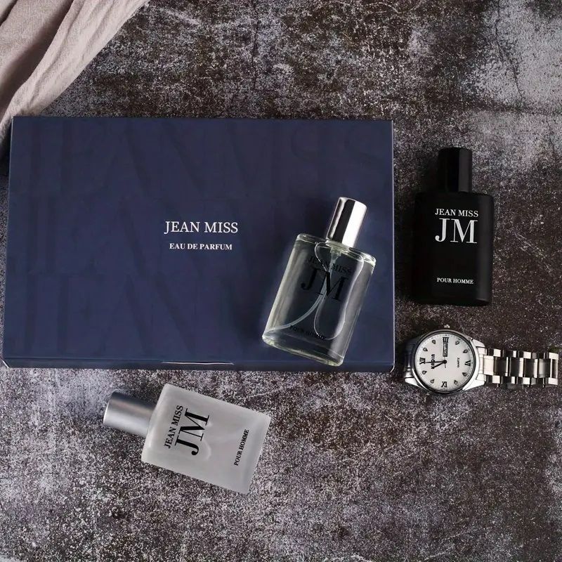 3PCS Men's Perfume Set Floral Woody Notes Refreshing And Long Lasting Elegant Fragrance Perfume Gift Box For Dating And Daily Life Perfect Gift For Him