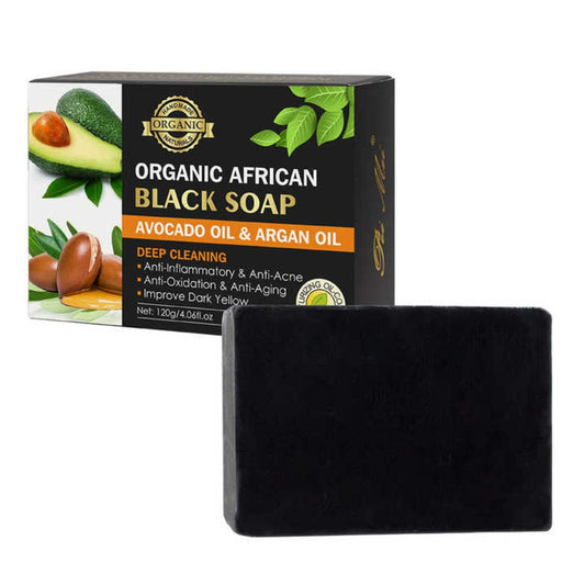 Organic African Black Soap AVOCADO OIL & ARGAN OIL Deep Cleansing - Pie Mei