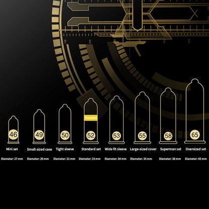A 58mm extra-large, ultra-thin, extra-large male condom is inserted naked into the penis condom