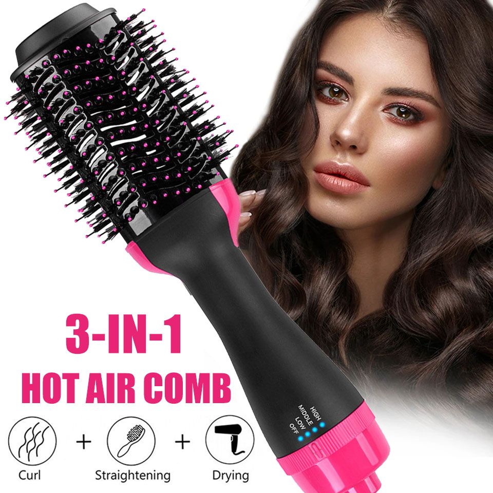 3 in 1 Hair Dryer Hot Comb Hair Brush Volumizer Hair Straightener Hot Air Curling Brushes Hair Styling Tools