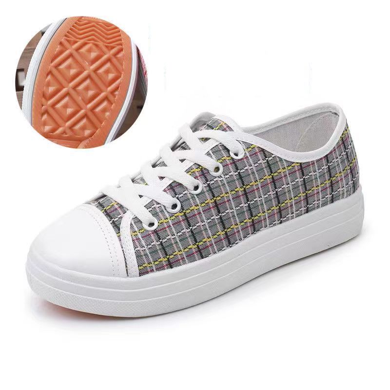 Sports shoes women's canvas shoes breathable soft sole fashionable and trendy casual shoes gray