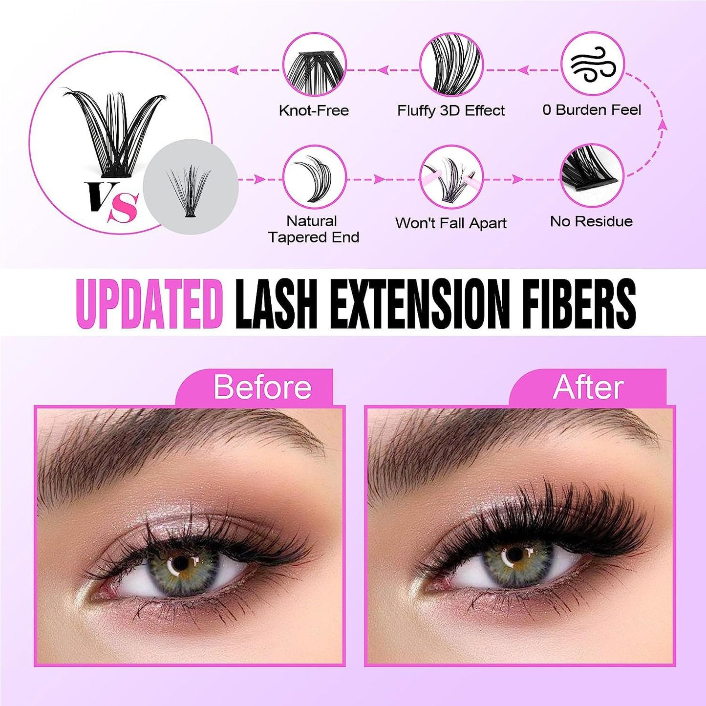 Lash Extension Kit DIY 280pcs Lash Clusters Eyelash Extension Kit, 9-16mm 30D 40D Individual Lashes Kit with Lash Bond and Seal, Lash Tweezers for Self Use (30D&40D, 0.07D, 9-16mm, Kit)