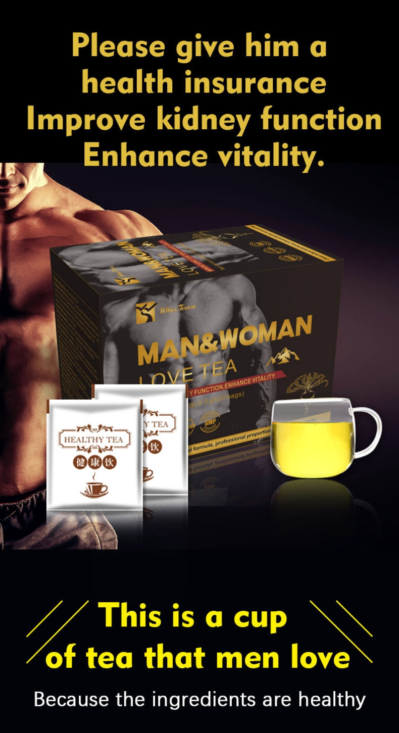 Wins Town Man and Woman Love Tea , Maca Cordyceps Tea, Improve Kidney Function, Enhance Vitality, 20 Tea bags