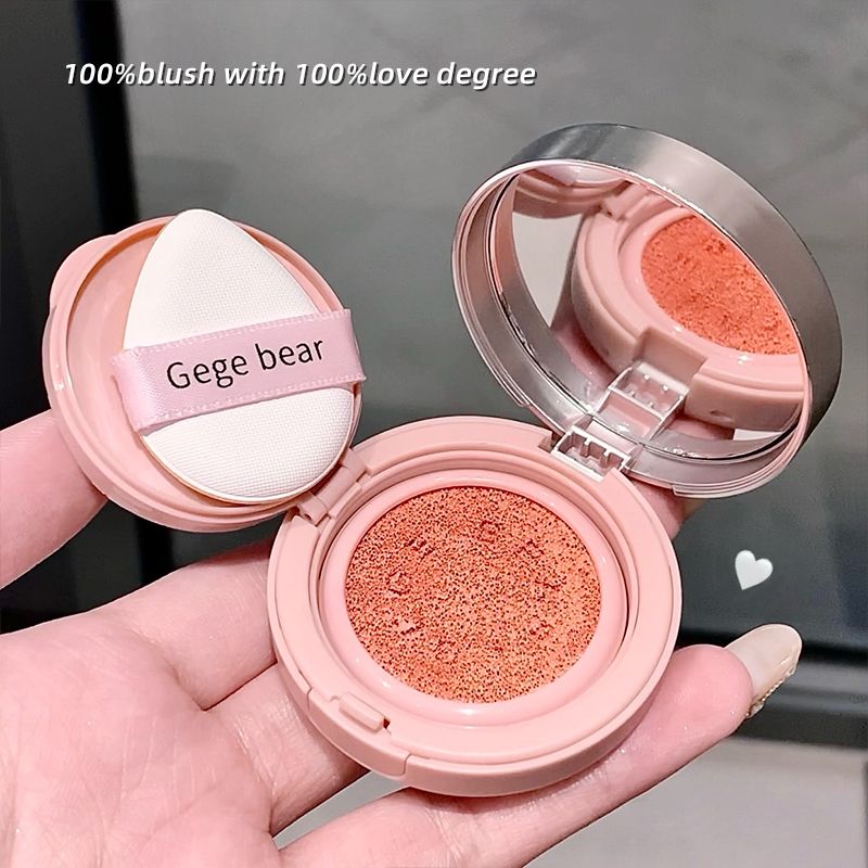 Sweet color transparent and tender air cushion powder blusher cream matte natural brightening beauty repair girl vitality sense monochrome rouge