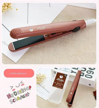 ZHJH Hair Straightener Mini Curling Iron Multi-purpose Can Be Carried Anytime Touch Up Cartoon Cat Portable Electric Splint Flat Iron Ceramic Hair Straightener American Style 220V