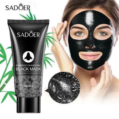 SADOER Peel Off Mask Black Mask Deep Cleansing Bamboo Charcoal Blackhead Remover Shrink Pores Mask, Blackhead removing, pore shrinking, Vitamin C , nasal mask for deep cleaning, tear off, facial mask