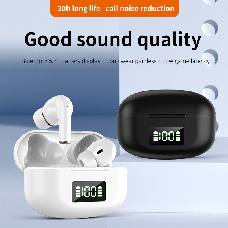 Bluetooth Earphone Super Long Battery Life Waterproof Noise Reduction Earbuds Digital Display Douch 5.3 TWS In-Ear Earpods Sports Binaural Stereo Wireless Earphones For Android & IOS Smart Phones
